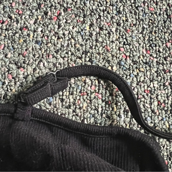 Black & White Contrast Stitching Ribbed Cropped Corset Tank Top Stretch Shirt - Picture 7 of 8